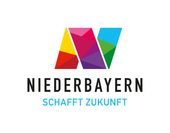 Buntes Logo mit dem Schriftzug Niederbayern schafft Zukunft auf weißem Hintergrund.