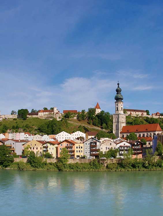 Burghausen Panoramablick Altstadt