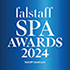 blaune Grafik, weiße Schrift "SPA Awards 2024"