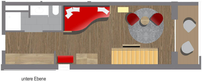 Grundriss Romantikzimmer untere Ebene